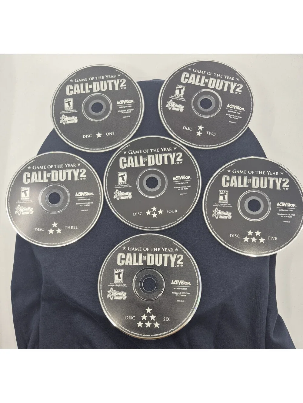 Call of Duty 2 (PC CD-ROM, 2005) Game 6 Disc Set -Complete Disc Game Of The Year